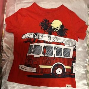 GAP Red Fire Truck Kids T-Shirt 2T
